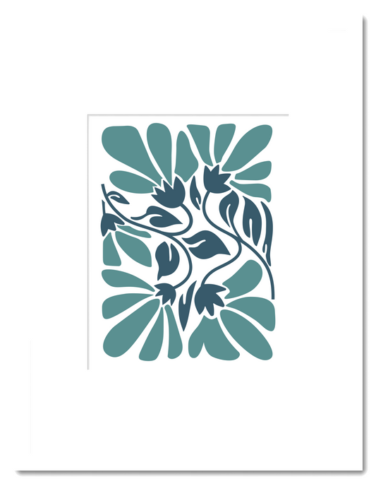 Green and Blue Floral