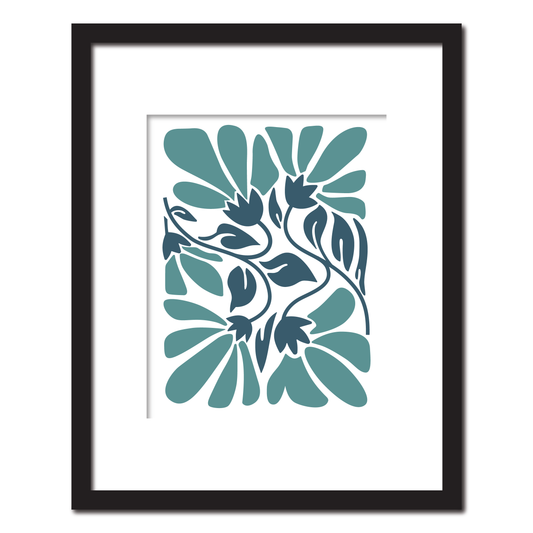 Green and Blue Floral