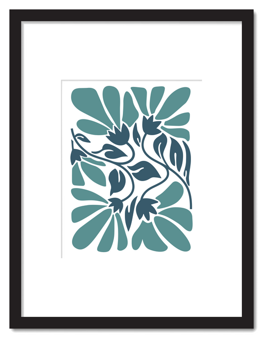 Green and Blue Floral